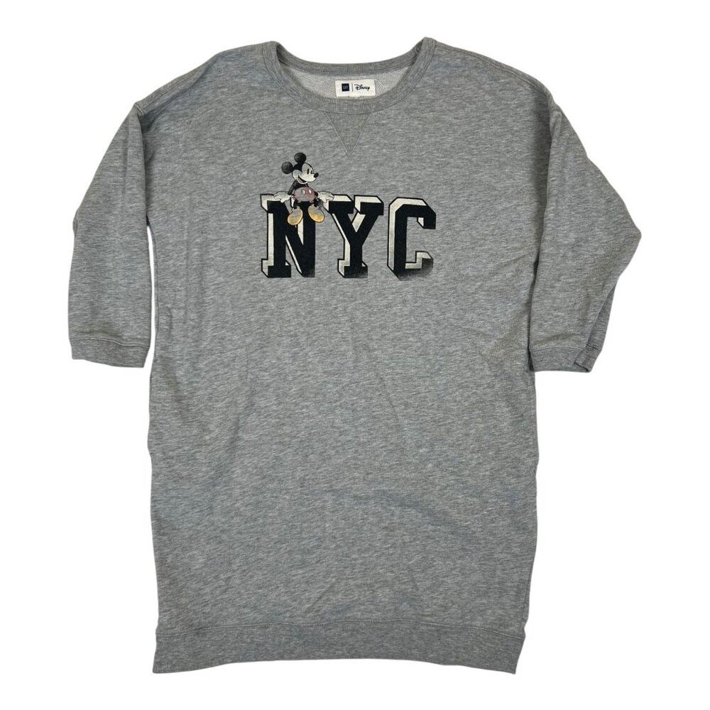 Gap Disney Sweater Dress Size Medium Mickey Mouse New York Gray